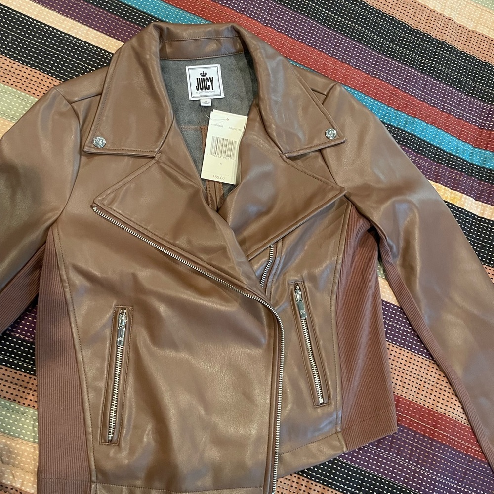 Brown faux leather jacket